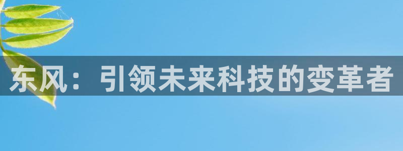 新宝gg登录登：东风：引领未来科技的变革